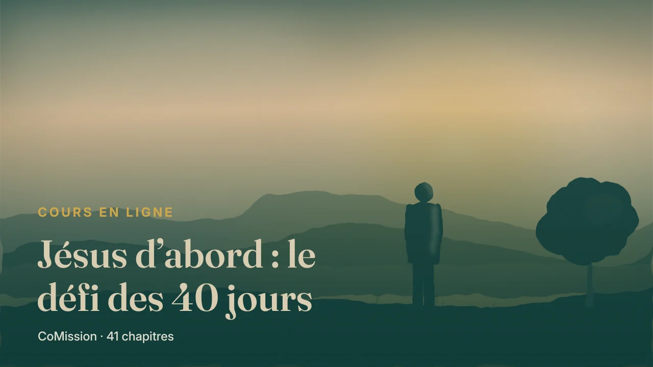 Couverture : Jésus d’abord — une silhouette sur une crête aux premières lueurs du jour, le regard tourné vers les collines.