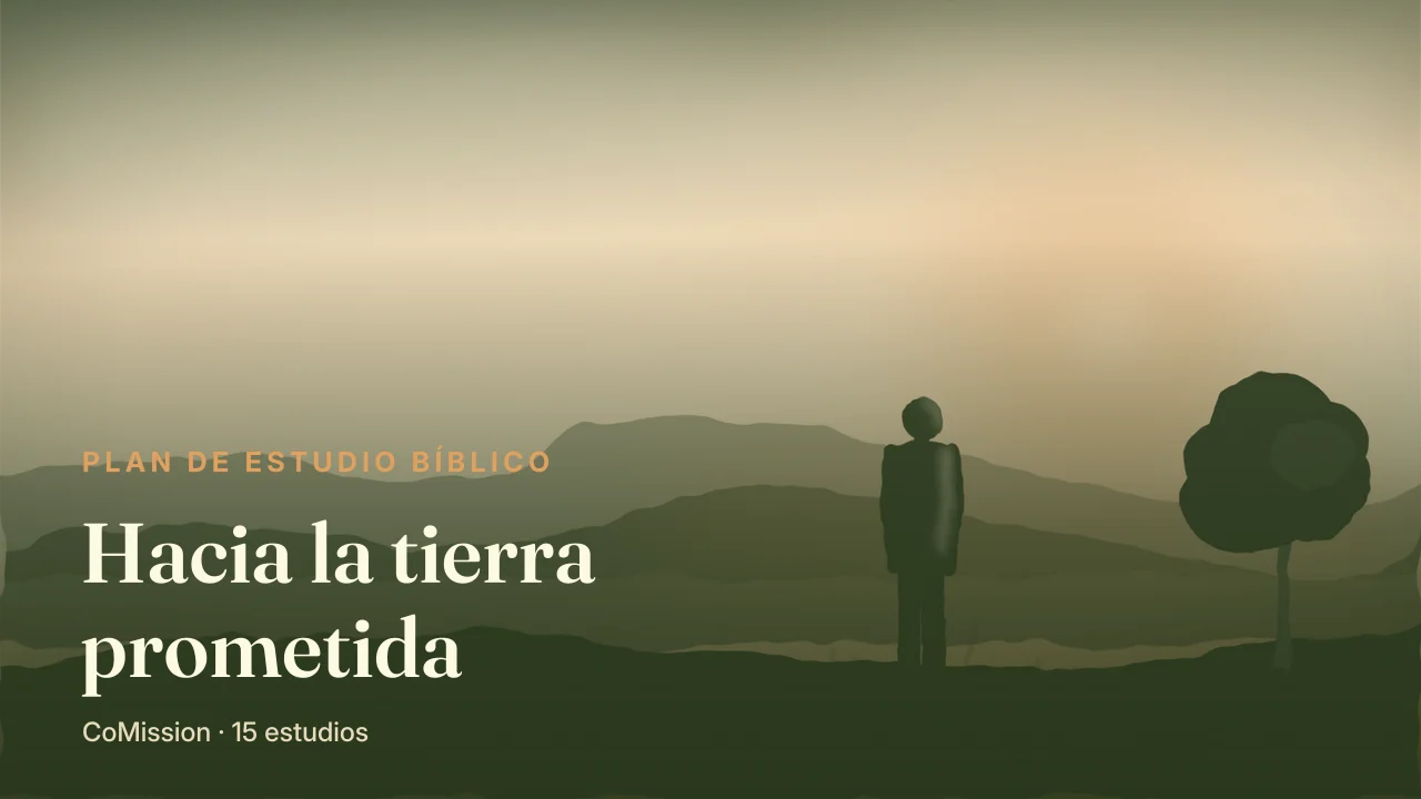 Hacia la tierra prometida — un valle ancho visto desde una loma al amanecer
