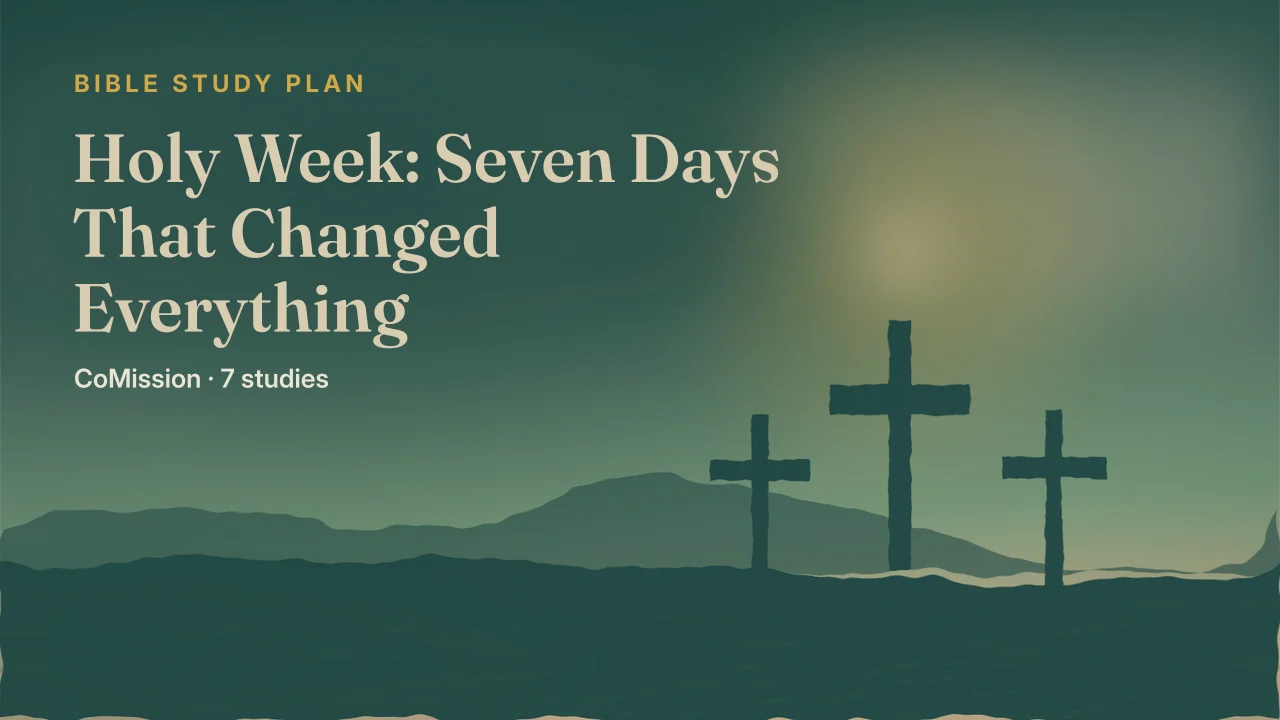 Holy Week — a path of seven lights rising from the city gate to the empty tomb at dawn
