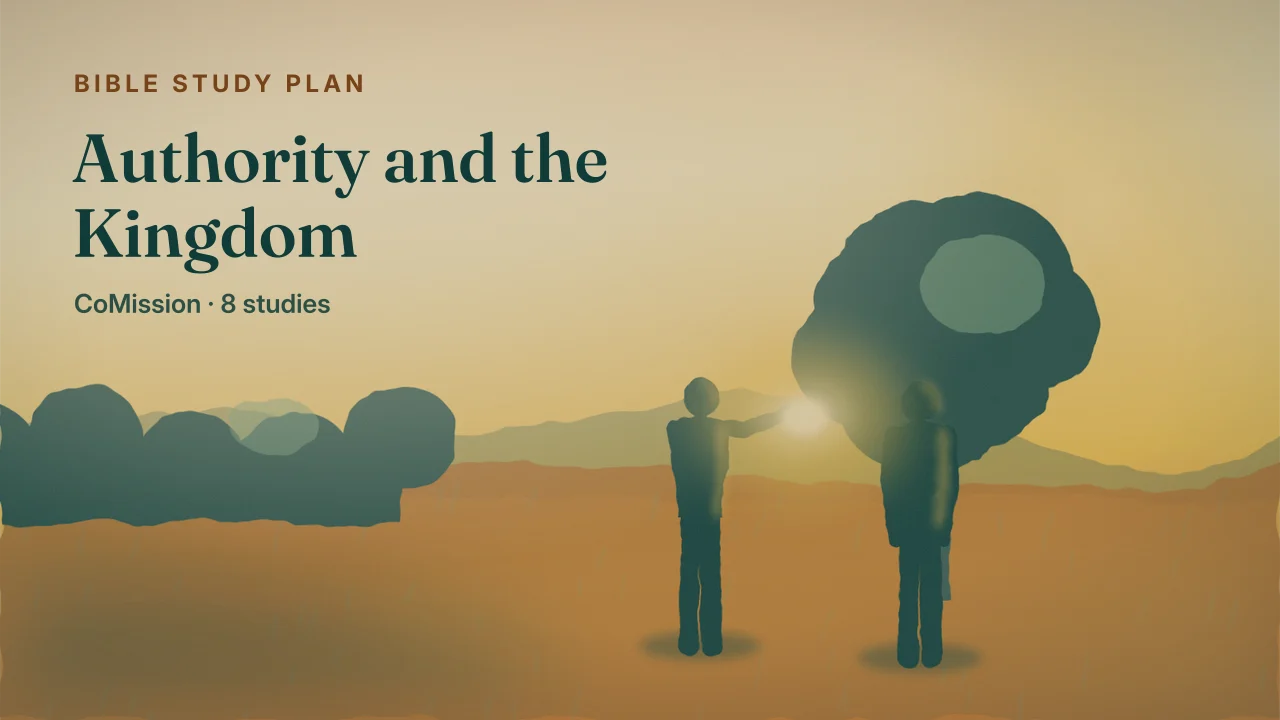 Authority and the Kingdom — broken chains falling as a steady light pushes back the shadow