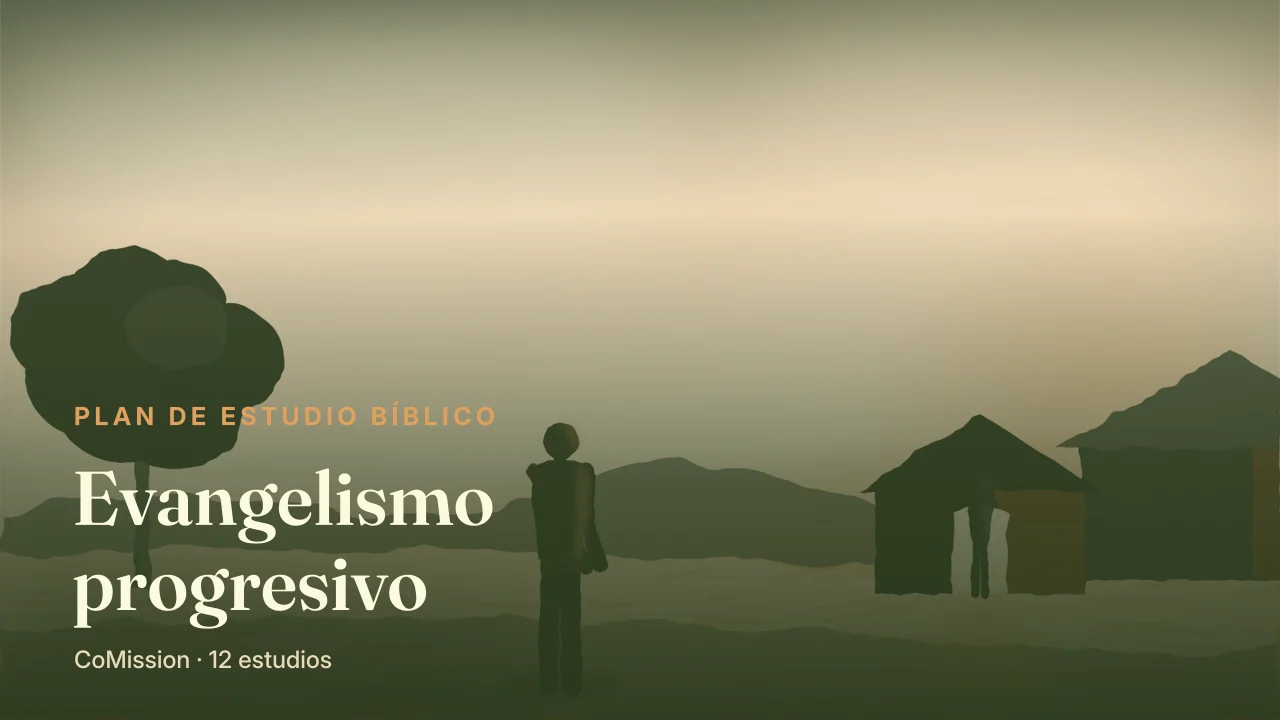 Evangelismo progresivo — una puerta iluminada de noche y alguien todavía en el camino hacia ella