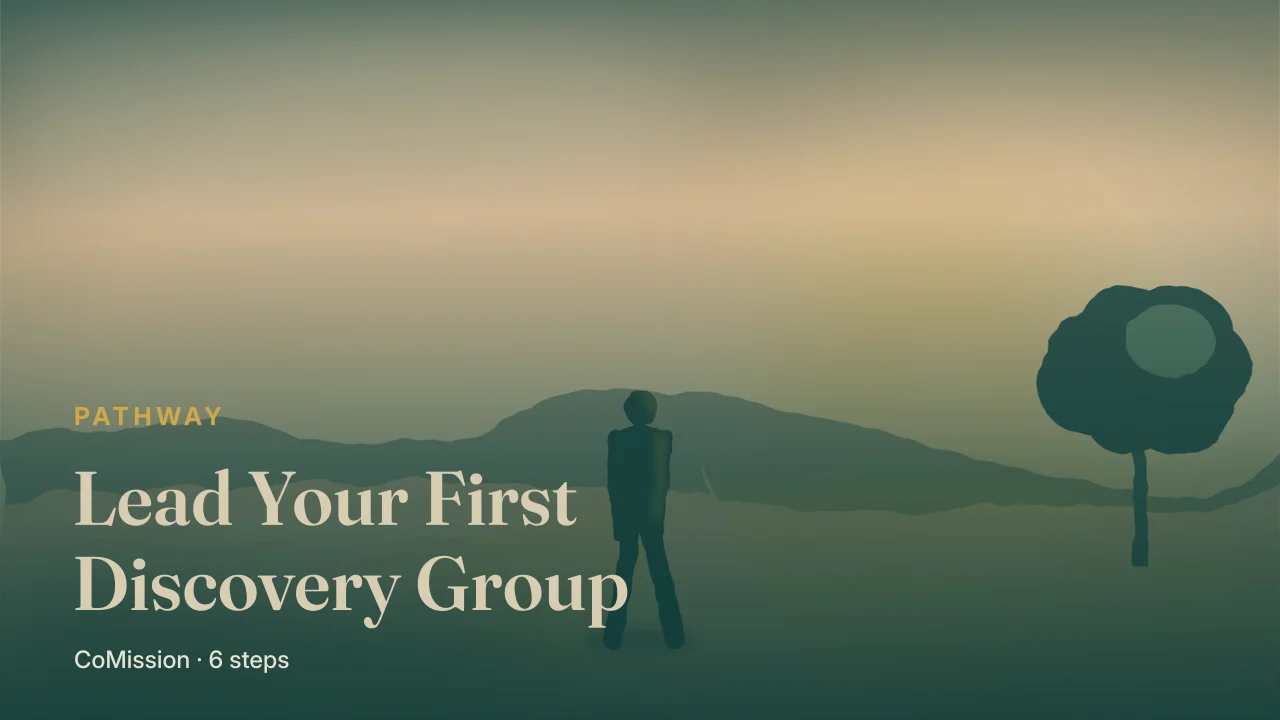 Lead Your First Discovery Group — one person setting out along a path at first light