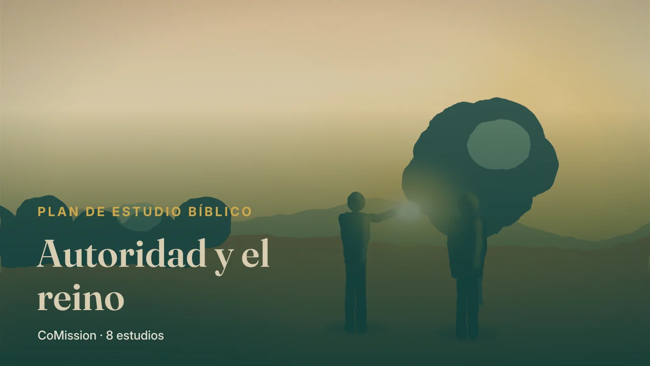 Autoridad y el reino — cadenas rotas que caen mientras una luz firme hace retroceder la sombra