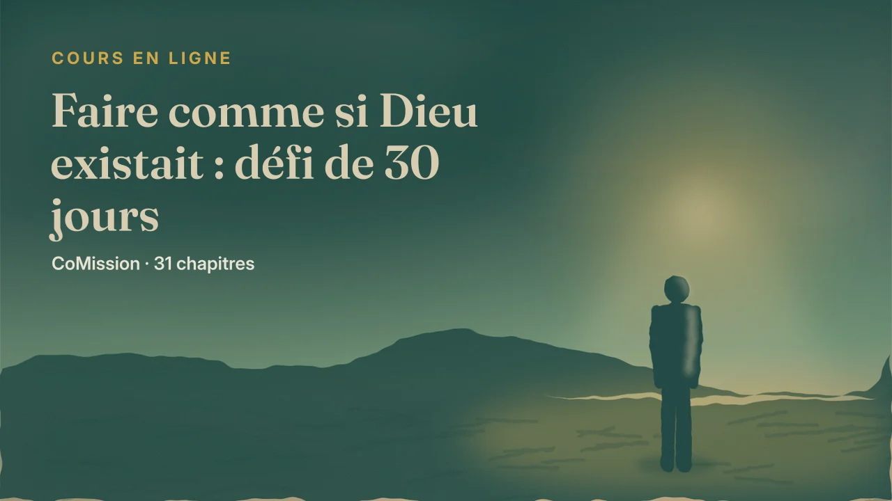 Couverture : Faire comme si Dieu existait, une silhouette seule qui regarde la lumière percer les nuages d’orage.