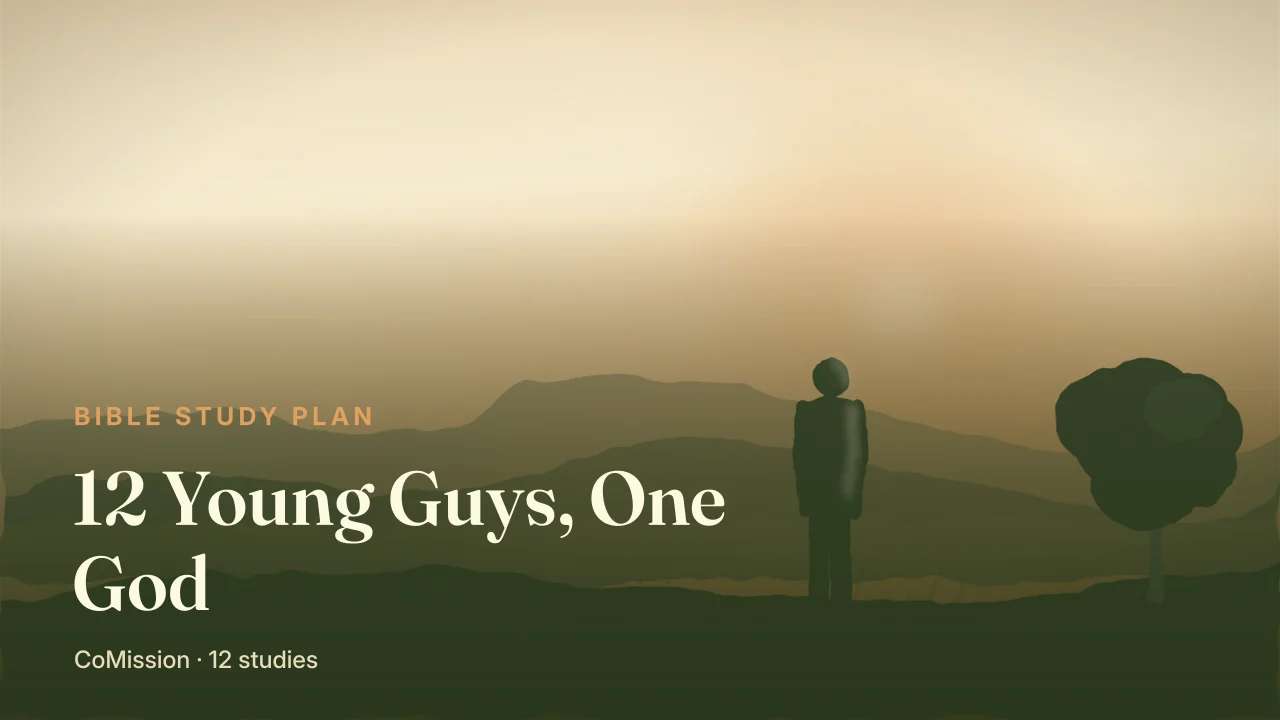 12 Young Guys, One God — twelve figures standing together under the light