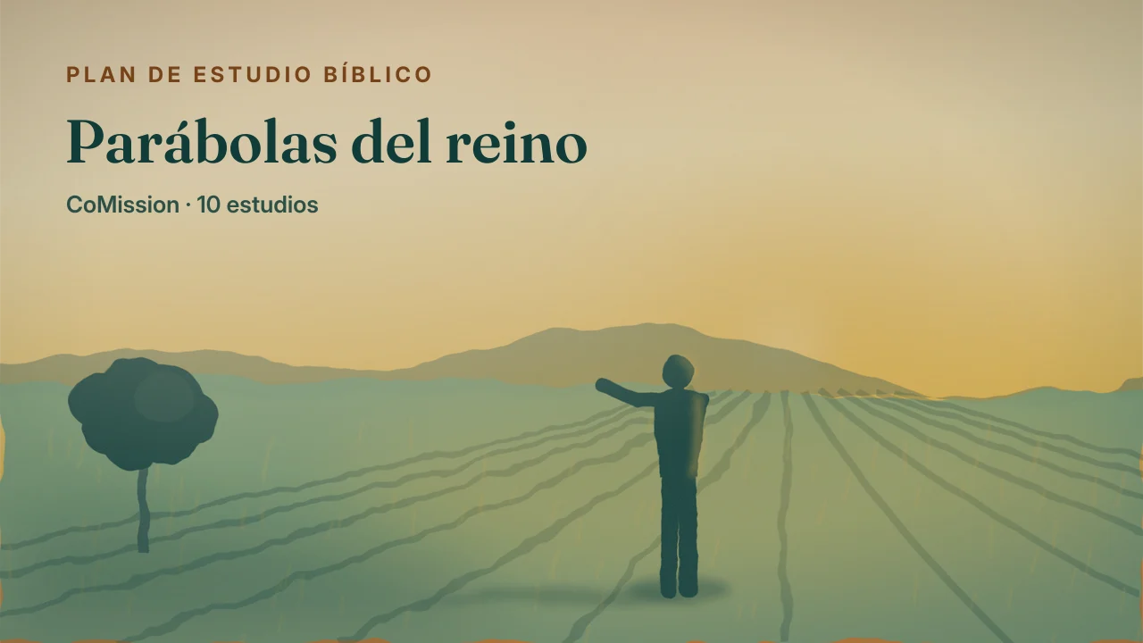 Parábolas del reino — el arco dorado de la semilla del sembrador sobre un campo oscuro