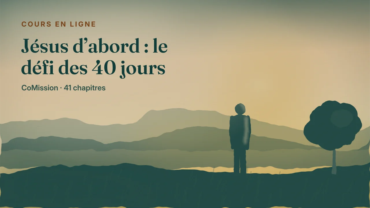 Couverture : Jésus d’abord — une silhouette sur une crête aux premières lueurs du jour, le regard tourné vers les collines.