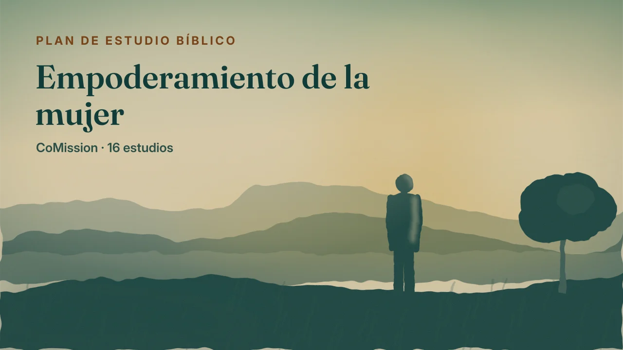 Empoderamiento de la mujer — una figura de pie en una loma a plena luz del día, mirando el campo abierto