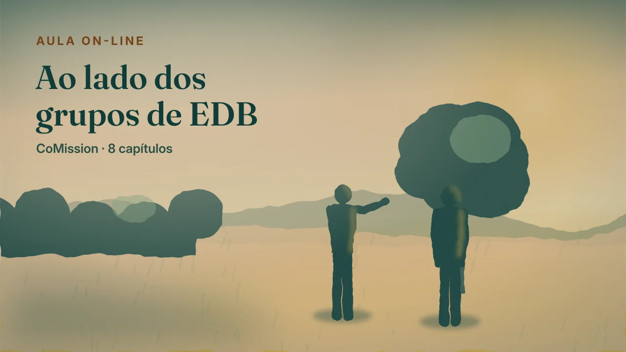 Capa: Ao lado dos grupos de EDB — duas pessoas conversando ao amanhecer, no mesmo nível do chão.