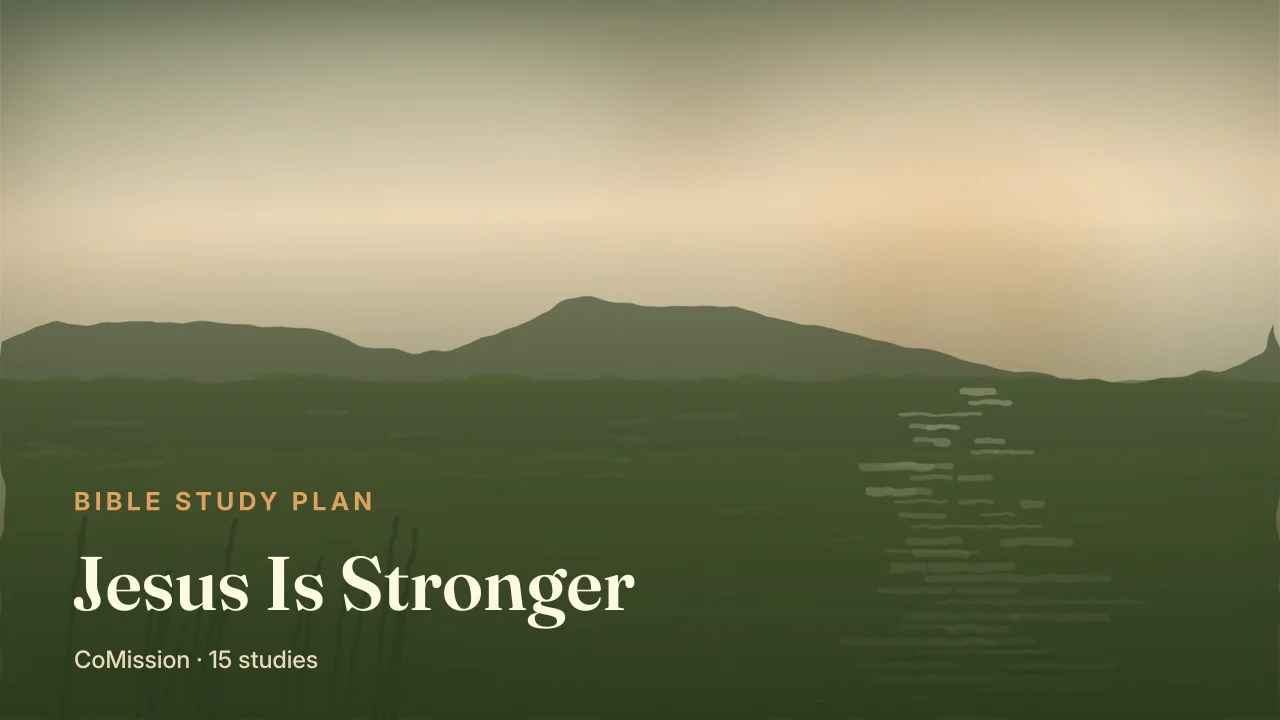 Jesus Is Stronger — water gone completely still at first light, the morning after the storm was told to stop