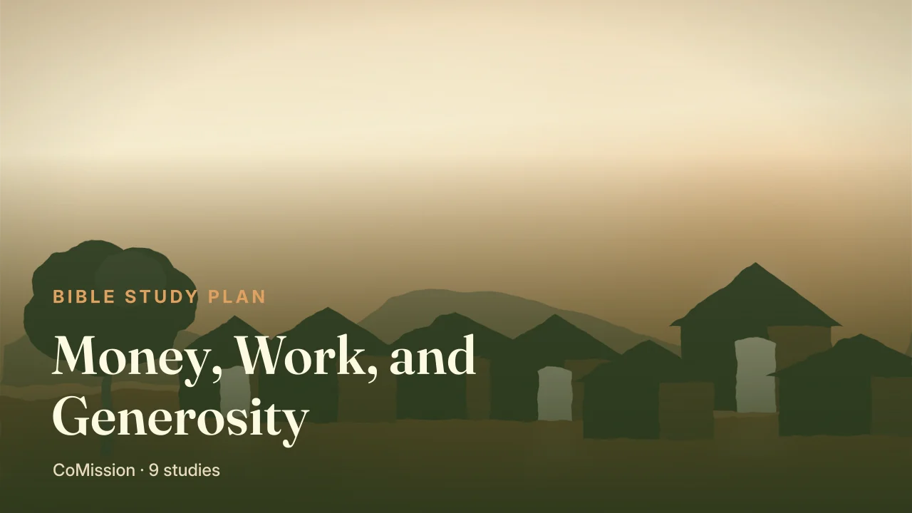 Money, Work, and Generosity — an open hand releasing coins that fall as seed into the soil