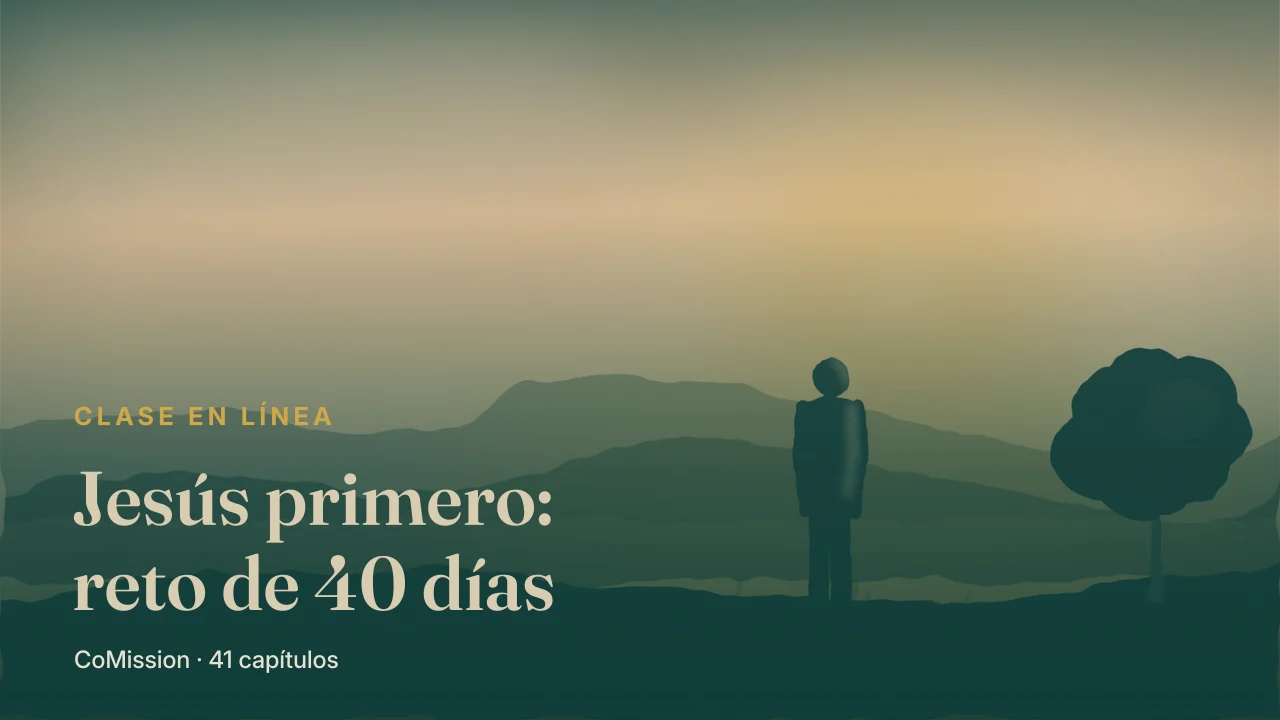 Portada: Jesús primero — una persona sobre una loma con la primera luz, mirando hacia los cerros.