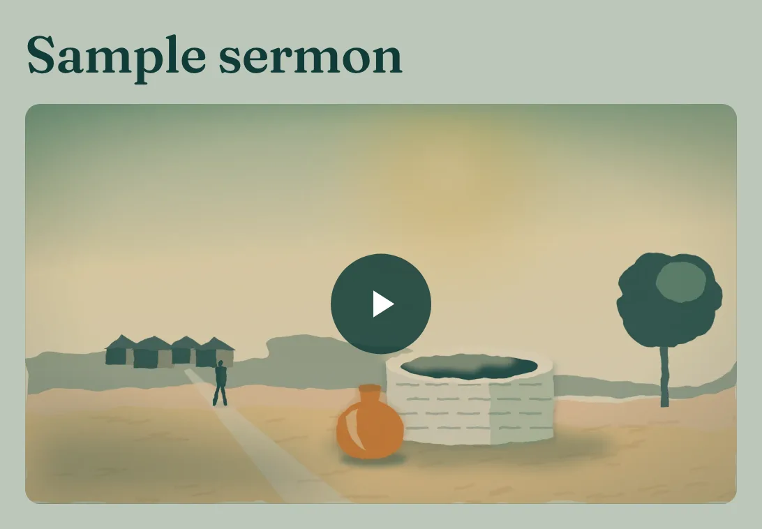 The sample sermon video on the sermon's page.