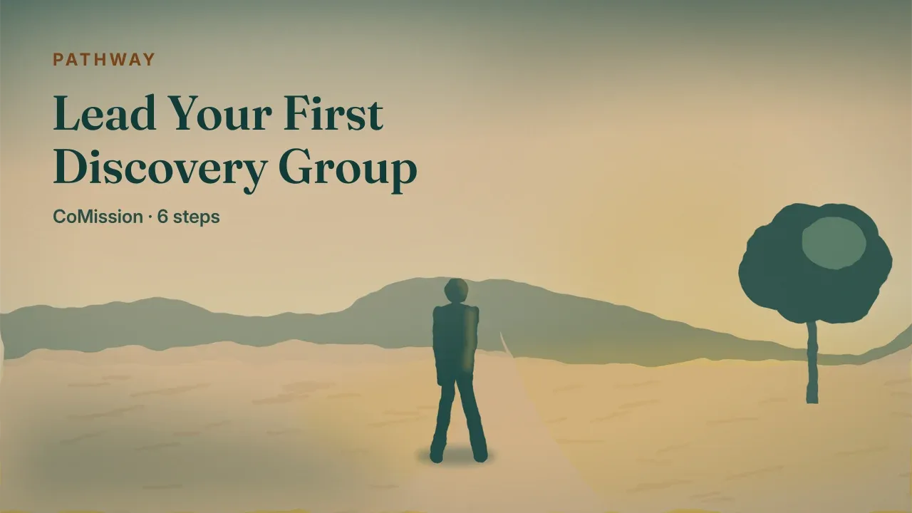Lead Your First Discovery Group — one person setting out along a path at first light