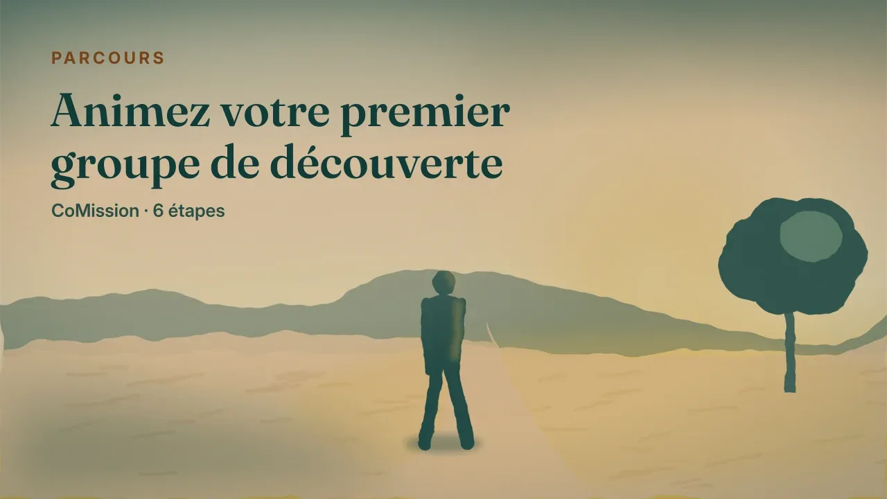 Animez votre premier groupe de découverte — une personne qui se met en route sur un chemin aux premières lueurs du jour