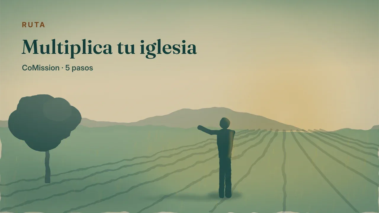 Multiplica tu iglesia — surcos sembrados que se extienden más allá del horizonte a plena luz del día